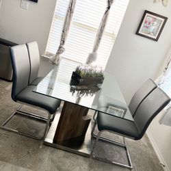 4-Piece Maxim Faux Leather Dining Chair - Grey - EXCELLENT!