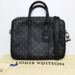 Authentic LOUIS VUITTON Porte-Documents Voyage PM M46457 Mens Bag