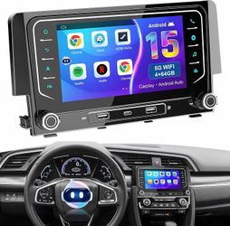 Car Stereo Radio Honda Civic 2016 2017 2018 2019 2020 2021, Wireless CarPlay Android Auto, 7” Touch Screen Dash Head Units, Backup Camera