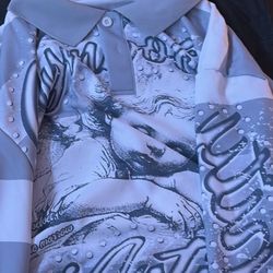 cropped tee button up