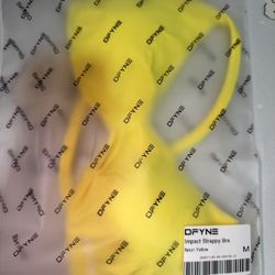 DFYNE Impact Strappy Bra Neon Yellow Size M New With Tag 