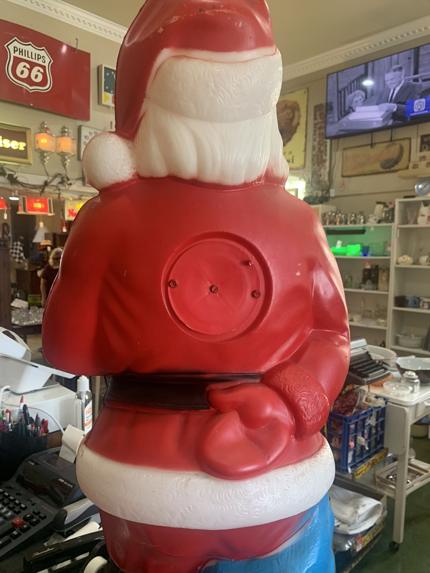 Vintage 1971 Empire 33 inch tall SANTA CLAUS Christmas blow mold. 165.00 Johanna at Antiques and More. Located at 316b Main Street Buda. Antiques vin