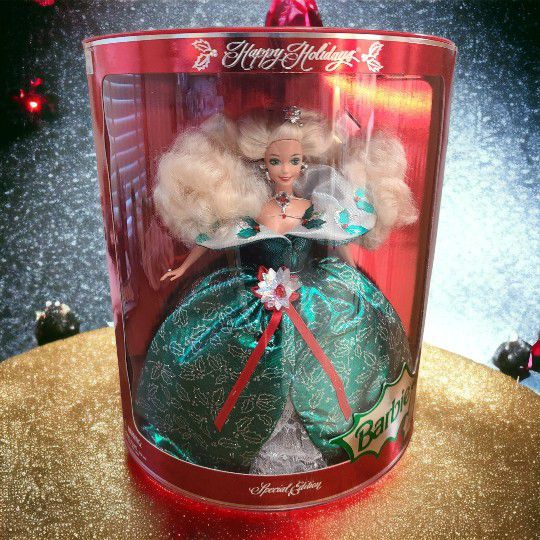 Barbie Doll Mattel 1995 Happy Holidays Christmas Special Edition (14123) 
Doll has never been taken our of the box.  Box looks OK but the tamper seal 