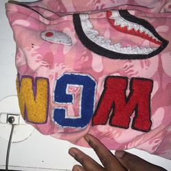 Pink bape hoodie