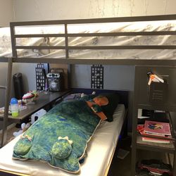 Metal Dark Espresso Full Size Loft Bed