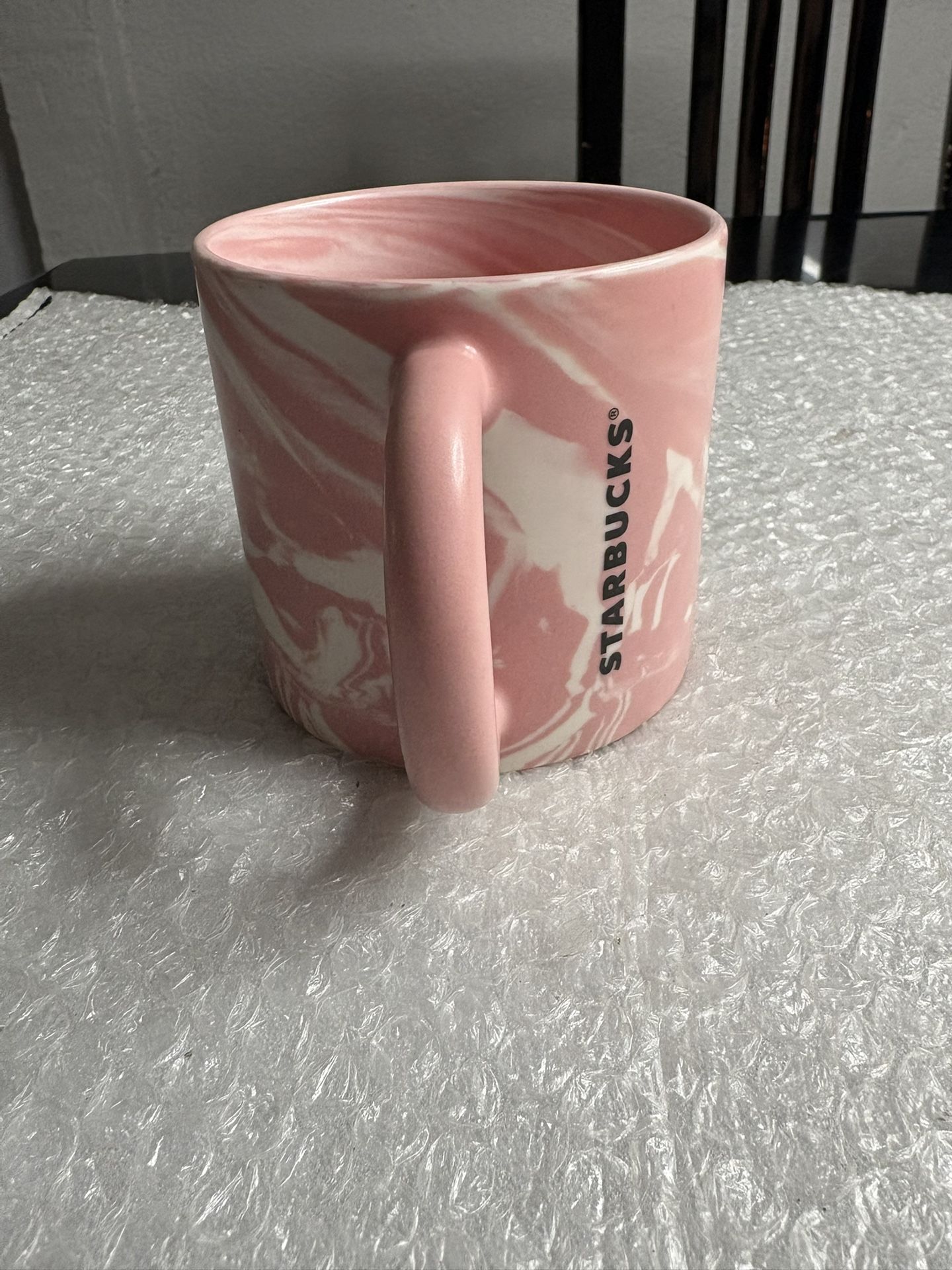 Starbucks 2022 Holiday Pink & White Swirl Marble Ceramic Mug