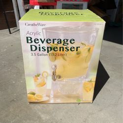 Acrylic Beverage Dispenser - New! 3.5 Gallons
