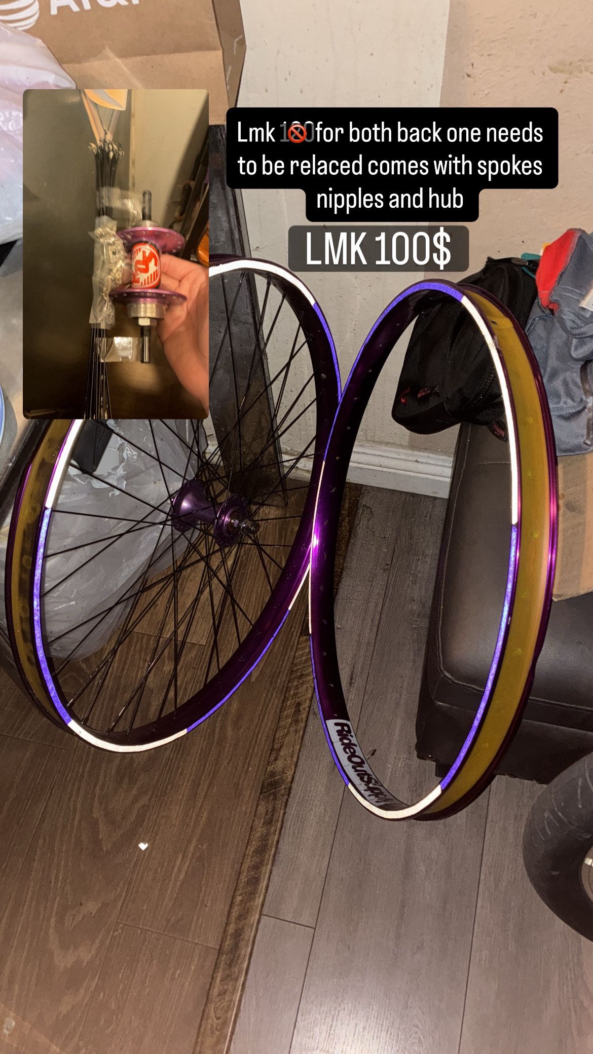 Se Rims Back Ones Needs To Be Relaced Comes With Hub And Spokes And Nipples