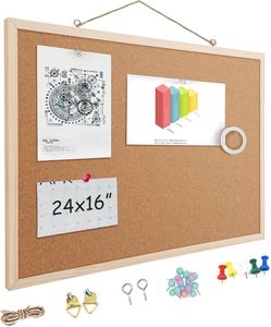 16” x 24” Cork Boards for Walls with Wooden Frame 1pack, Double Sided Office Board for Wall Organize