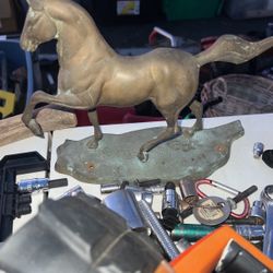 Mid-20th Century Solid Brass Horse Sculpture