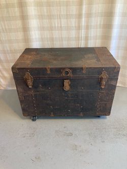 Vintage Metal Trunk on Casters