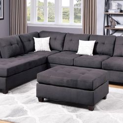 Sectional Sofa Set With Ottoman 