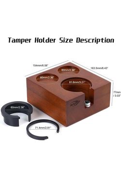 IKAPE Espresso Tamper Station, 51MM, 54MM, 58MM Wooden Coffee Tamper Holder Base, Espresso Tamp Mat Stand Fit for 51 to 58MM Espresso Accessories - Ca