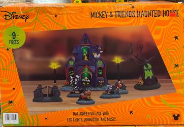 Disney Pre-Lit Animated Halloween Village, 9 pc. Mickey & Friends $59.99