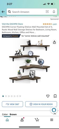 Corner Floating Wood Shelves (4 Pieces)