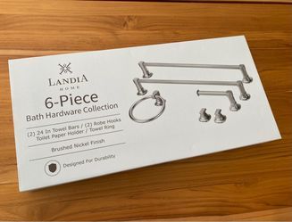 (Brand new) 6-piece bath hardware set in brushed nickel