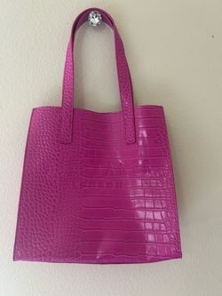 Ted Baker, Croc Detail Icon Bag, Hot Pink