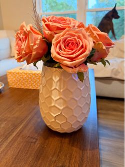 Decorative Vase with Faux Rose