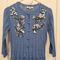 Brand New Embroidery Knit Cardigan Woman