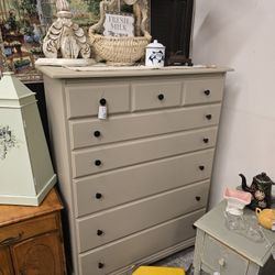 Beige Cream Tallboy Dresser