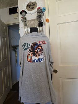 Red White & Green Dodgers Skully Girl 