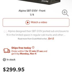 Alpine 10 Inch Sub Truck Box Moving Sale $80