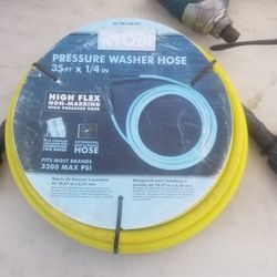 RYOBI HIGH FLEX PRESSURE WASHER HOSE 35FT X 1/4 INCH