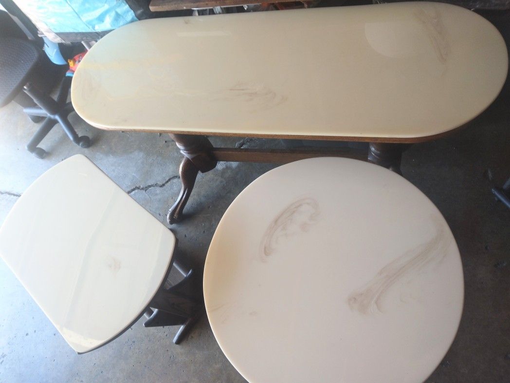 3 Pc. MARBLE TOP TABLES