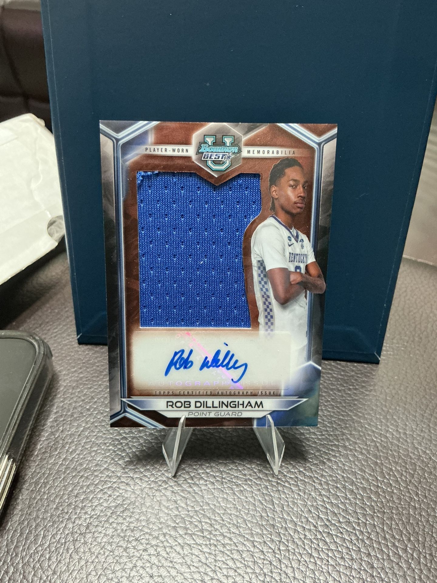 2023-24 Bowman Best U Rob Dillingham Prospect Jumbo Relic Auto Kentucky
