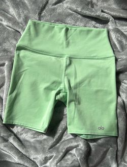 Alo Yoga Mint Green Biker Shorts - Small