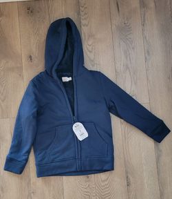 NEW Kids Blue sherpa lined hoodie size m (8)