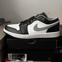 Jordan 1 Low Black White Grey 12.5