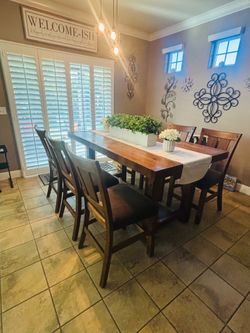 Wooden Dining Table w/8 chairs