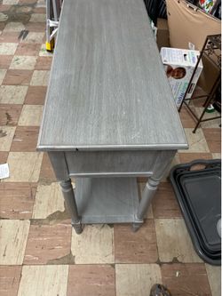 Gray Wood Console Table with Bottom Shelf%  $60 or B/O