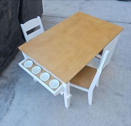 Melissa & Doug Wooden Art Table & Chairs Set - White