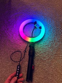 RGB Ring Light with Selfie Stick and Remote