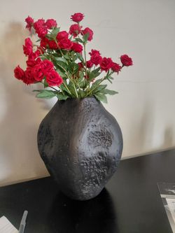 Dark Textured Ceramic Vase