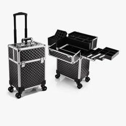 Pro Black Rolling Makeup Case Trolley