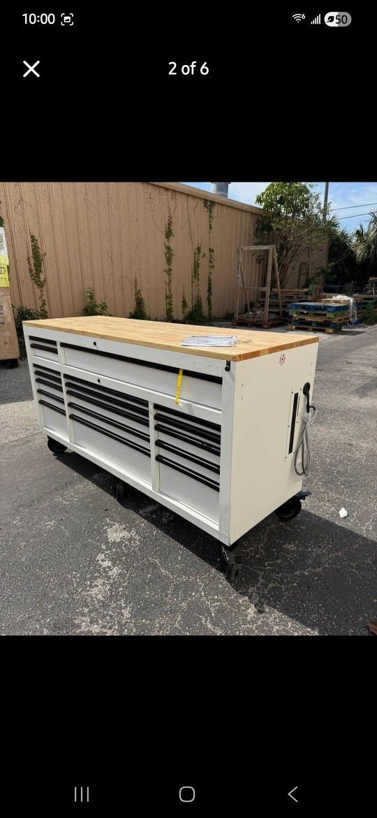 Husky 72” White Adjustable Top Tool Box