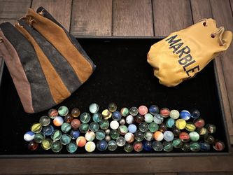 Vintage set of Marbles from 50’s 60’s early 70’s with 2 vintage marble bags