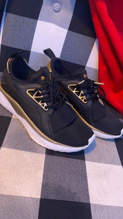 Puma Tsugi Apex Jewel Womens Size 5.5 Black Gold Athletic Running Shoes Sneakers