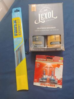Vehicle Items: 12" Rear Wiper, Leather Kit & Headlight Bulbs