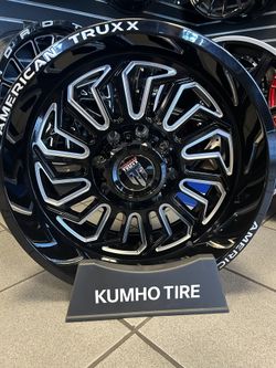 20x10 American Truxx Rims 8x170 Gloss Black And Milled -18 Offset