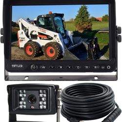 720P 7" Reverse Rear View Backup Camera System, Camera with Night Vision Waterproof IP69K Vibration-Proof 10G for Tractor/Truck/Bus/Motorhome/Excavato