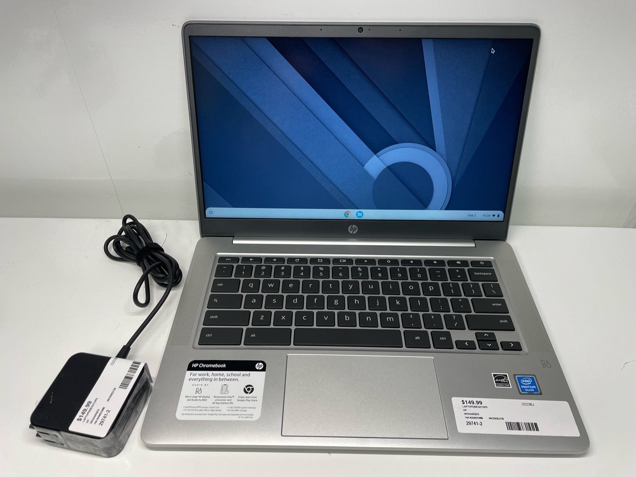 HP 14a-na0031wm 14" 64GB Intel Pentium 4GB Ram Chromebook