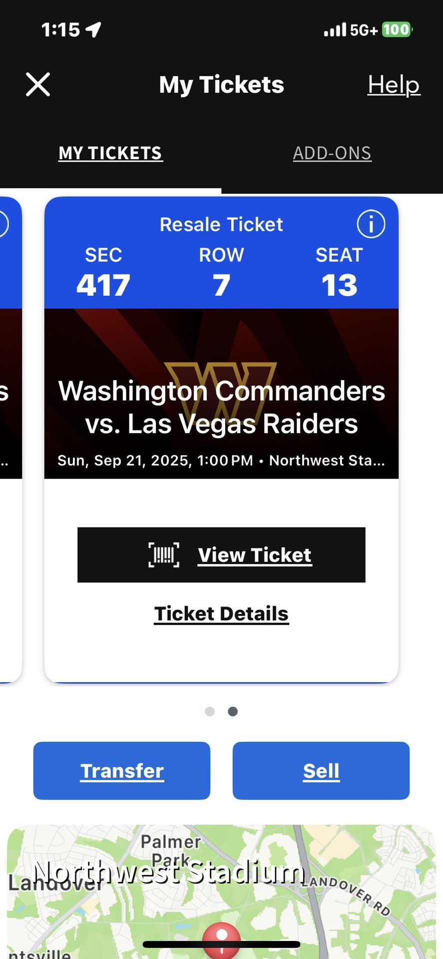Las Vegas Raiders VS Washington Commanders in DC