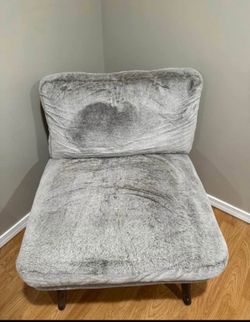 Gray Faux Fur Accent Chair