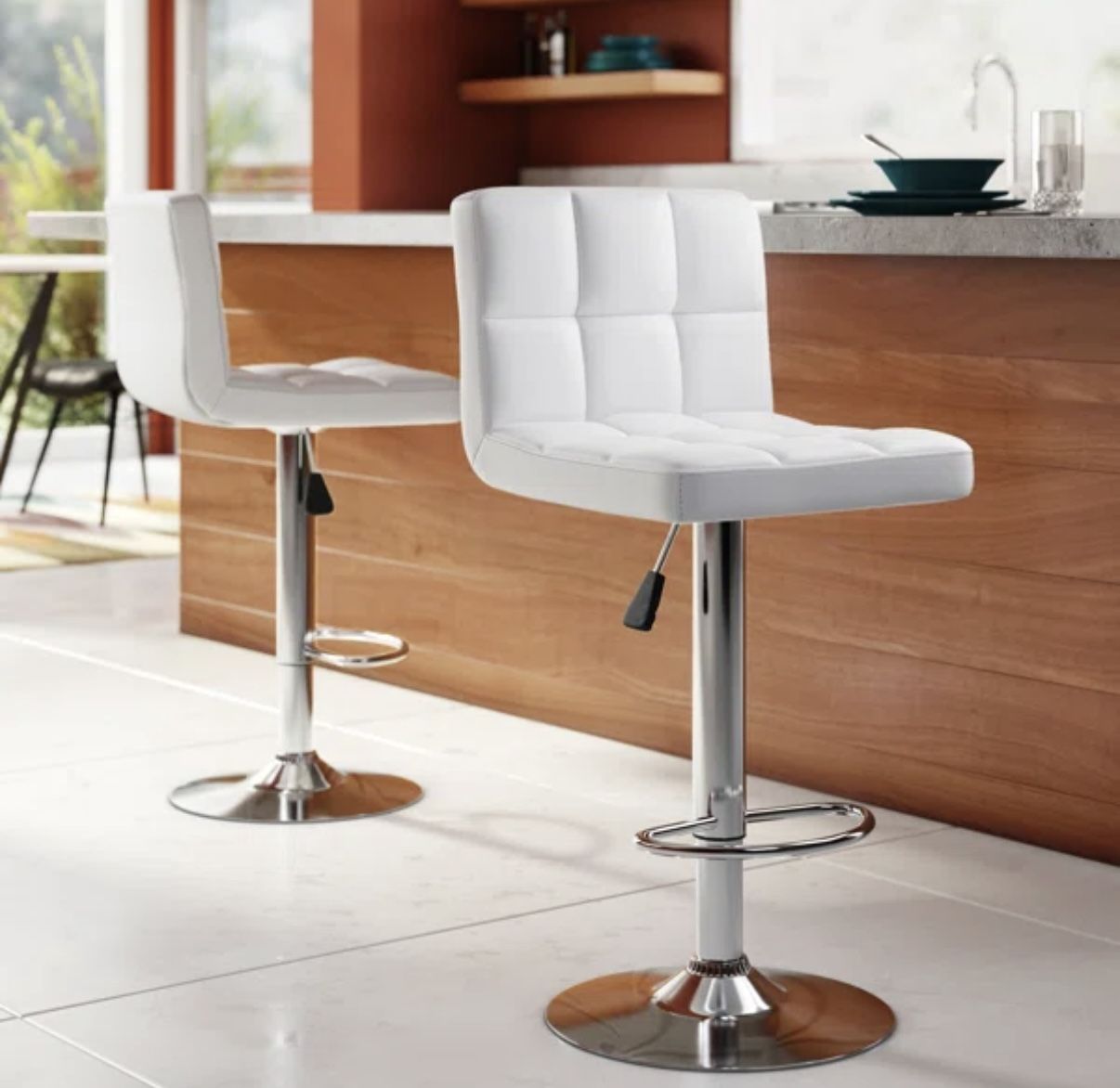 Upholstered Counter Stools With Metal Frame