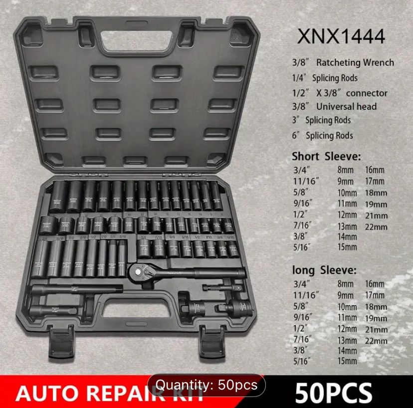 50pcs 3/8" Drive Socket Set 5,