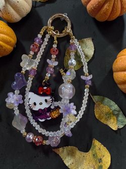 Beaded bag charm or keychain